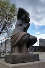 Woman statue near Nobel Center in Oslo