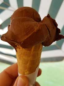 beautiful sculpted dark chocolate gelato ice cream in Venice best ever