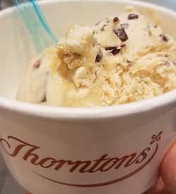 caramel ice cream from Thornton's in Belfast NI