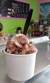 chocolate and vanilla swirl ice cream at Indulge Sweets with Lee Lynch near Seal Rock OR