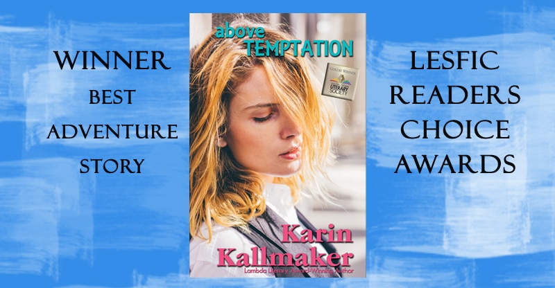 cover Above Temptation award winner best adventure story, lesfic readers choice awards