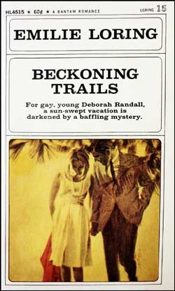 Cover, Beckoning Trails, Emilie Loring, 1947, a Bantam Romance
