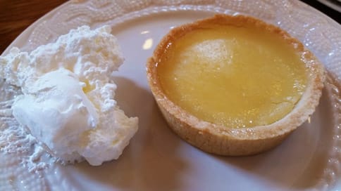 Belleek lemon tart on plate