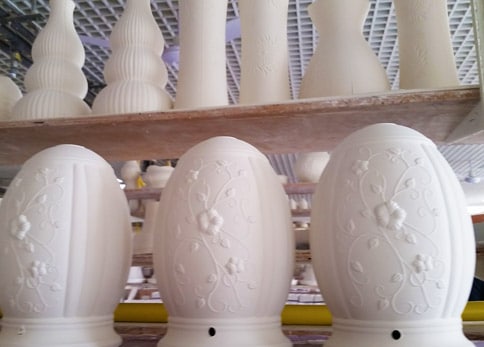 Belleek vases in progress