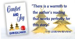 cover Comfort and Joy lesbian review author's reading works perfectly
