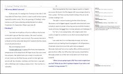 Screensnap of text page 1 with track changes from short story Kindling in Frosting on the Cake 3 by Karin Kallmaker. COPYRIGHTED MATERIAL.