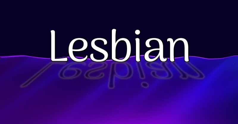 Lesbian, on wavy neon purple with foreshadow