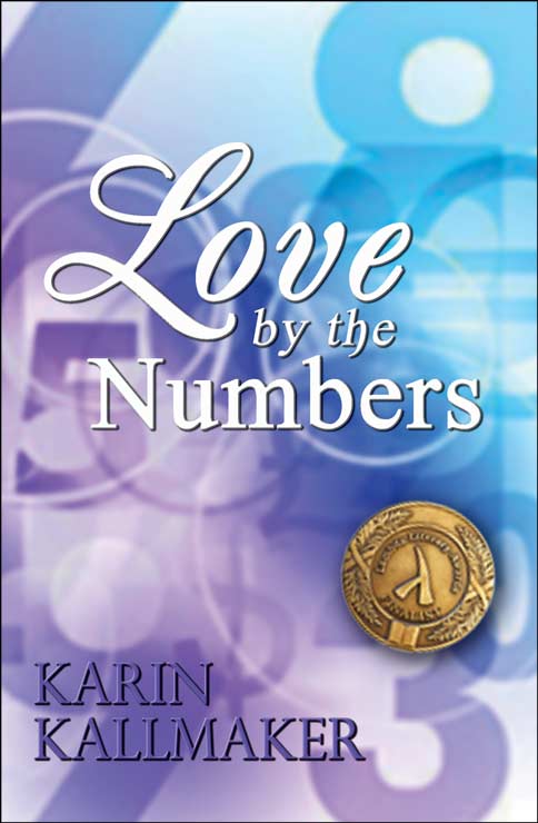 cover Love by the Numbers by Karin Kallmaker. Lambda Literary Finalist. Lesbian science road trip romance. Background swirl of numbers and math symbols.