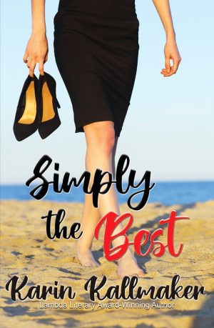 book cover Simply the Best romance woman walking on beach holding high heels