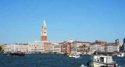 The skyline of Venice from approaching from Murano Island to the Grand Canal