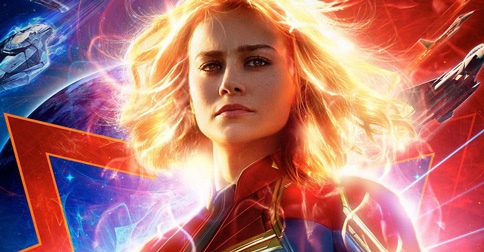 captain marvel literally on fire