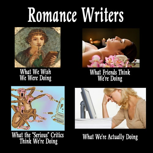 what romance writers do meme by karin kallmaker