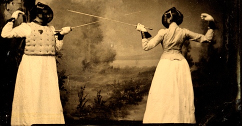 victorian women fencing